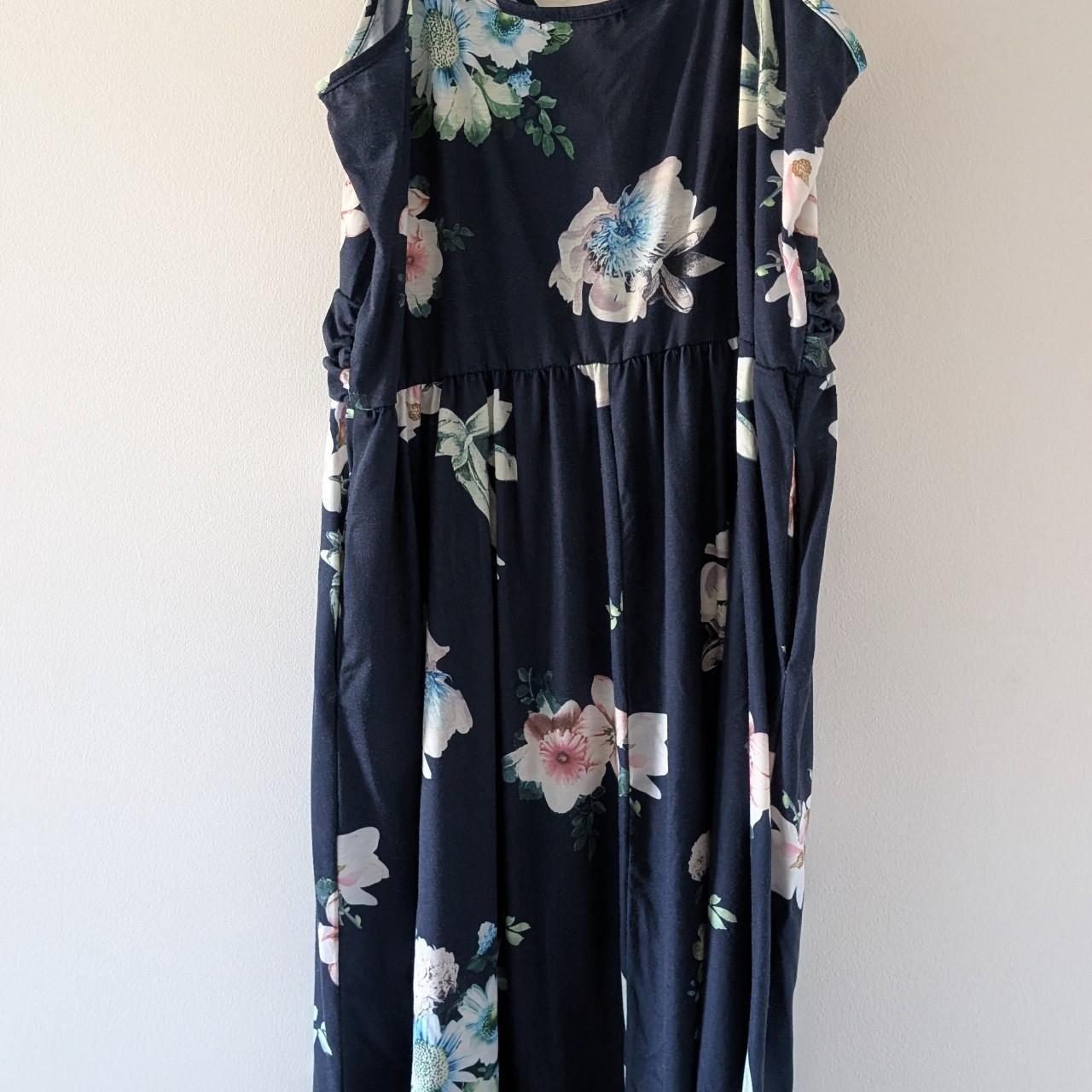 Women's Dress - Navy/Blue - XXL – Ouges Floral Mi… - image 2