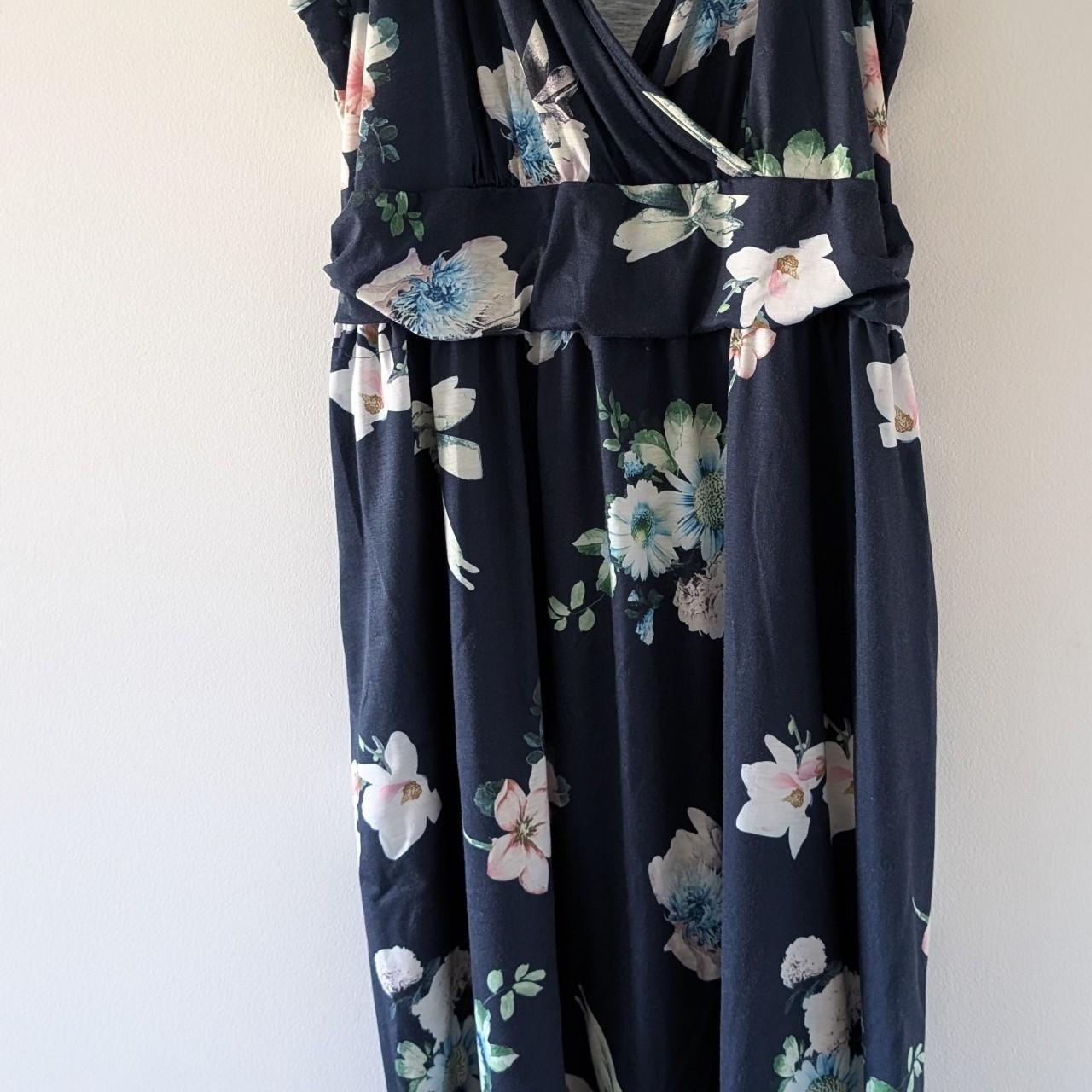 Women's Dress - Navy/Blue - XXL – Ouges Floral Mi… - image 1