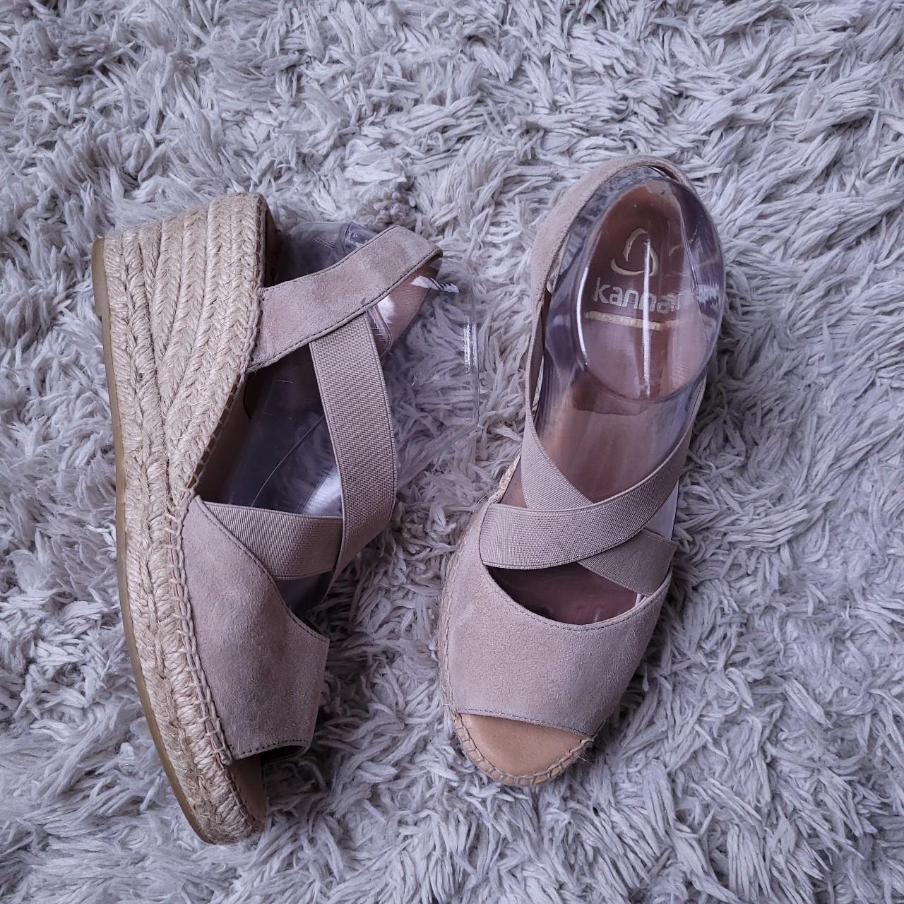 kanna, Shoes, Kanna Tan Jute Espadrilles Wedge Sz 9 Made In Spain