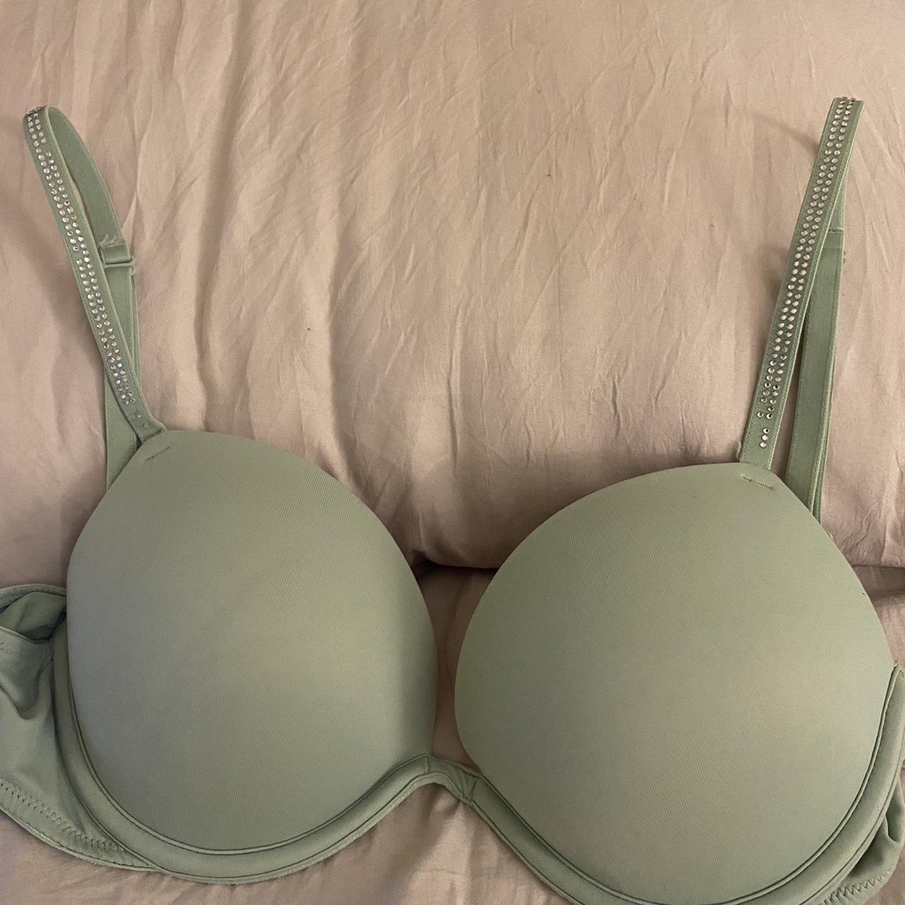 Beautiful light green Victoria secret/pink bra. Some... - Depop