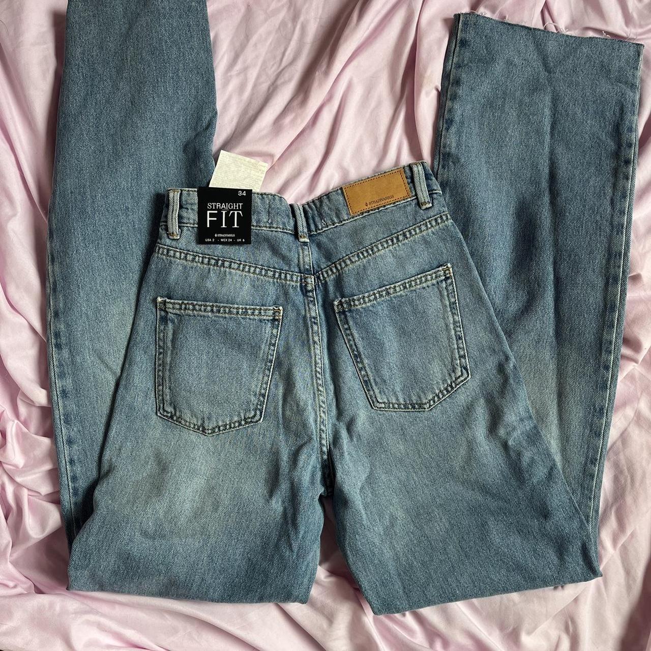 Stradivarius 90s dad jeans in vintage blue