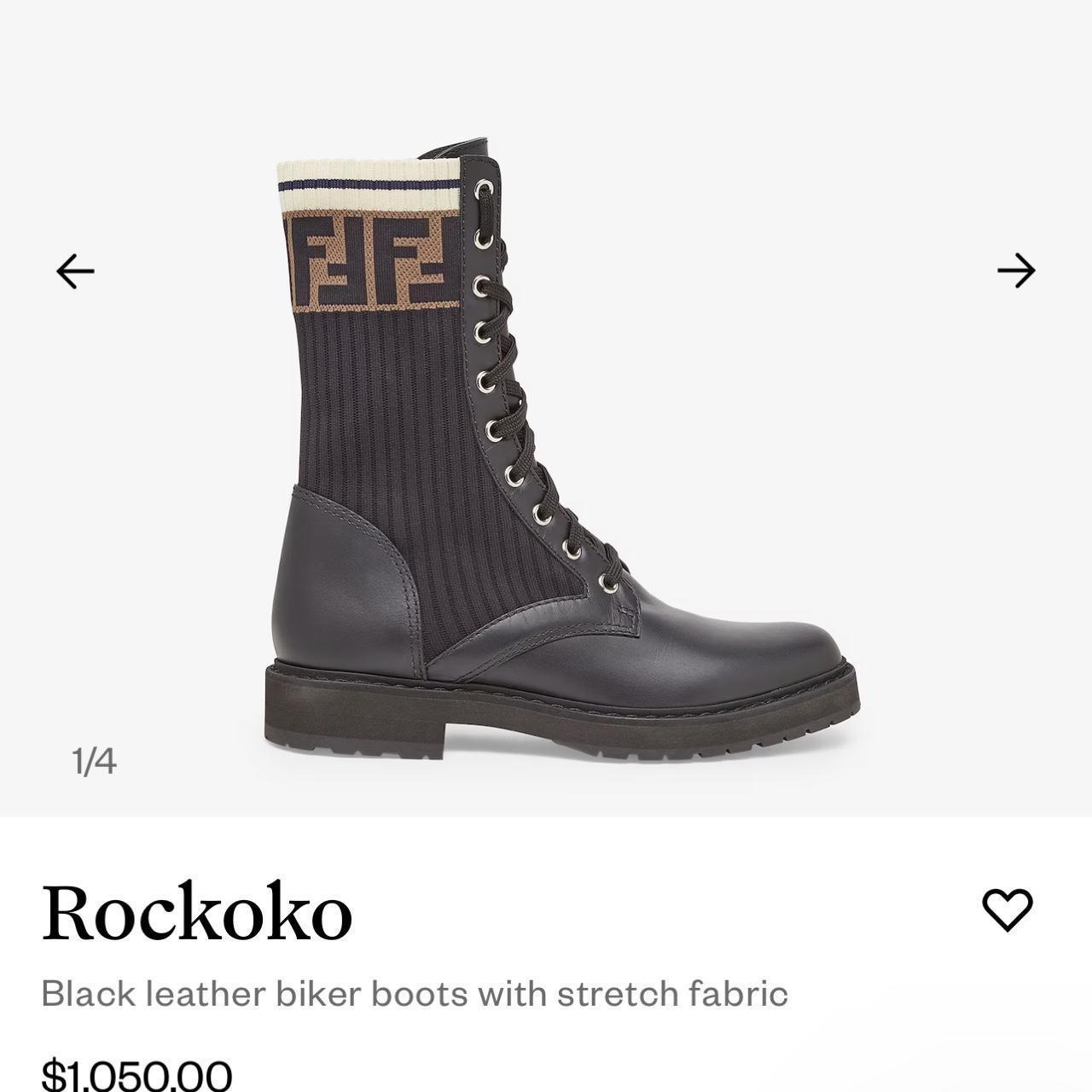 Fendi leather cheap biker boots