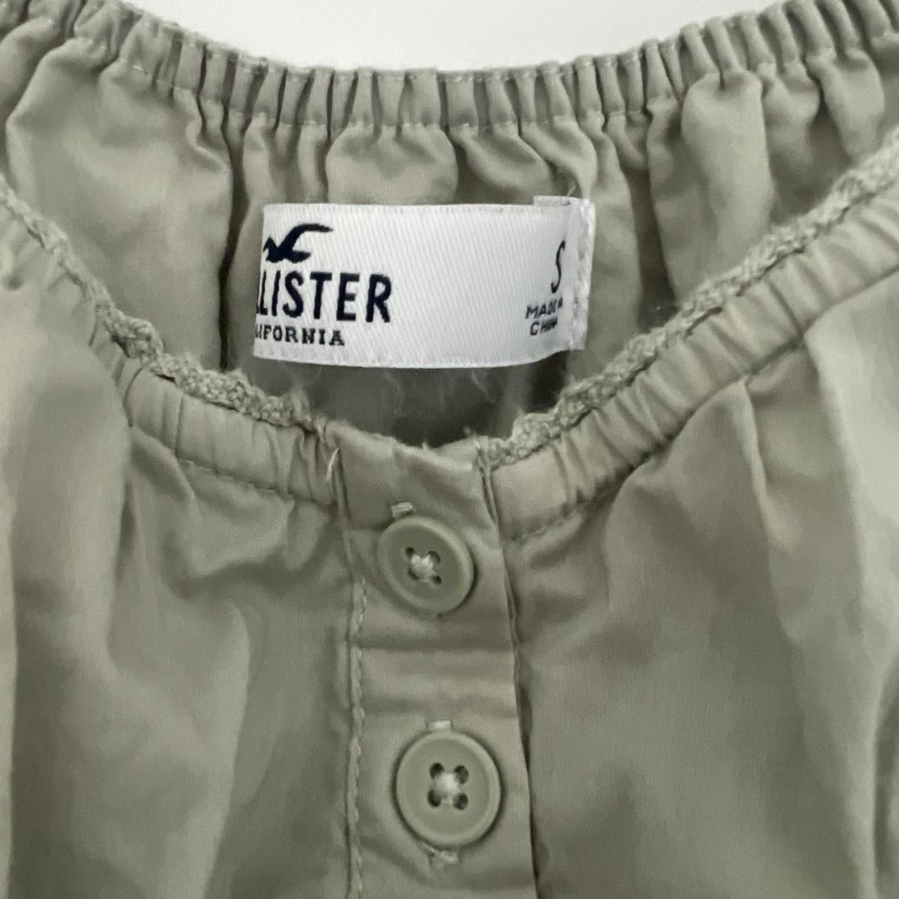 Hollister Sage Green babydoll top Depop