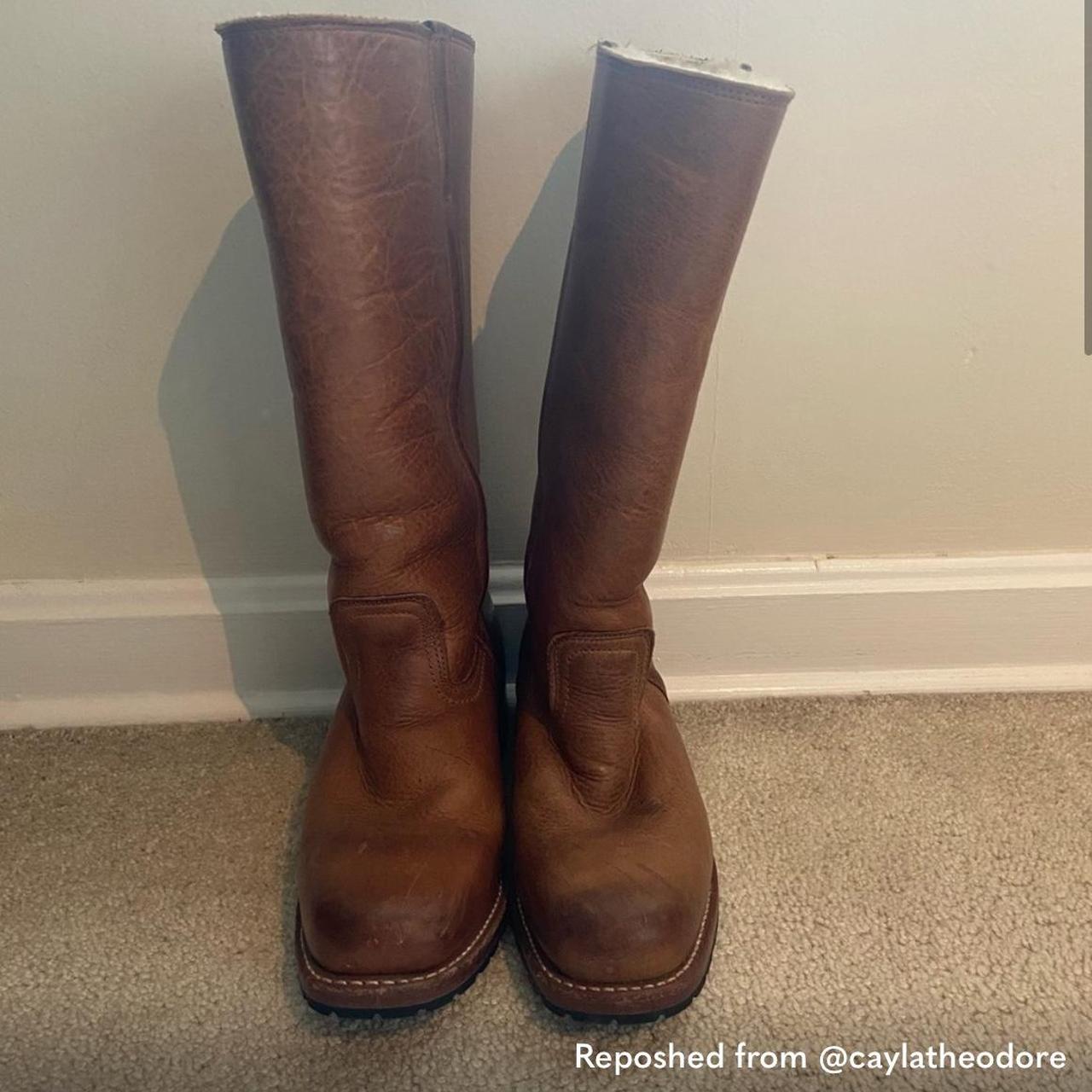 frye shearling boots sale