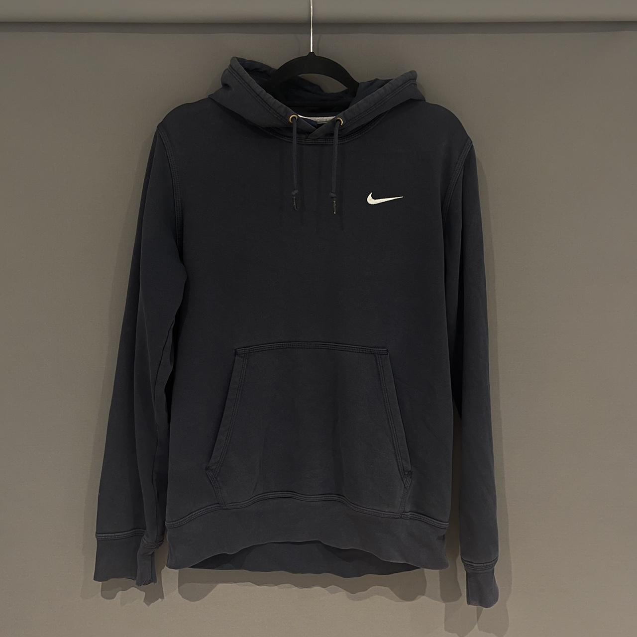 Nike navy blue hoodie, size medium. Hole in hood... - Depop