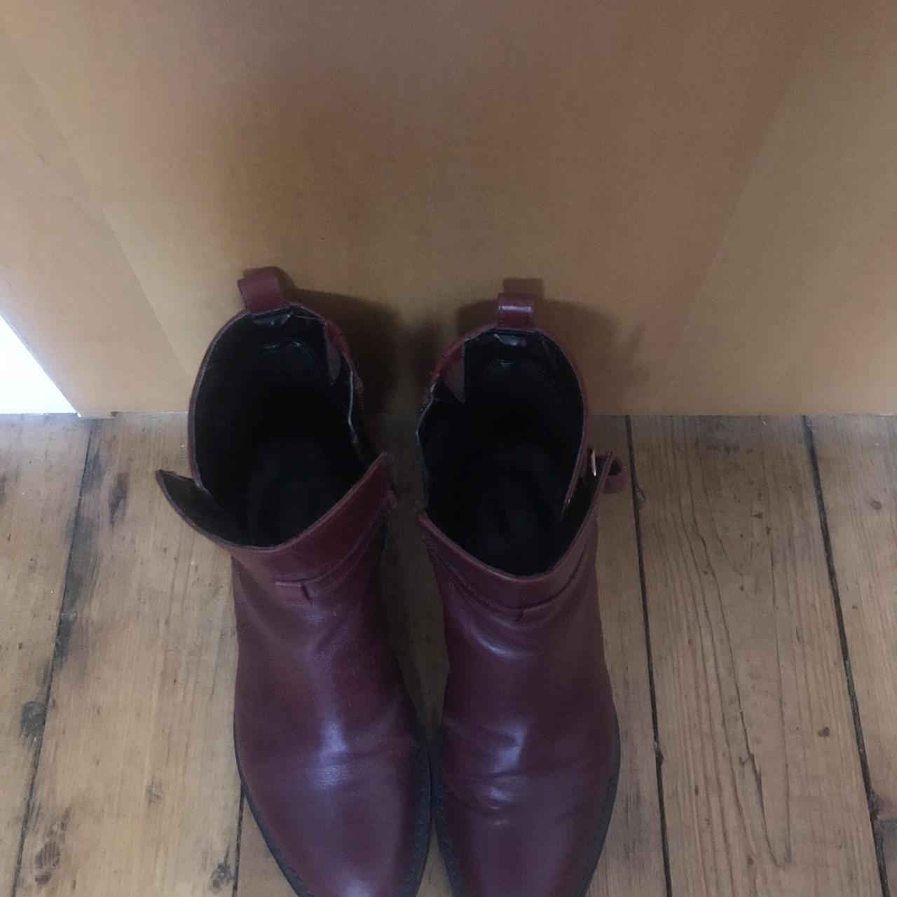 Burgundy leather M S Chelsea boots