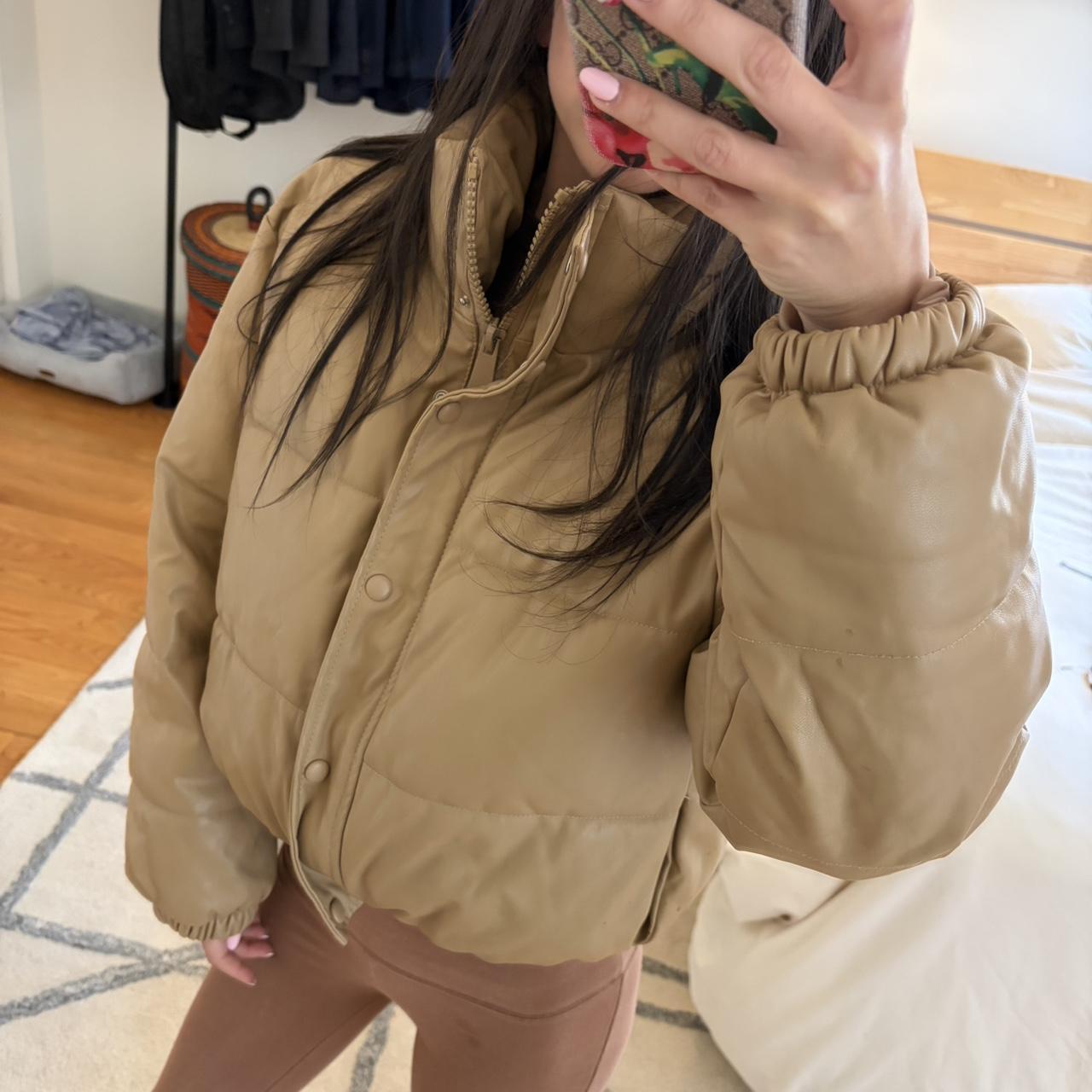 Source Unknown Women's Puffer Jacket - Tan/Cream … - image 1