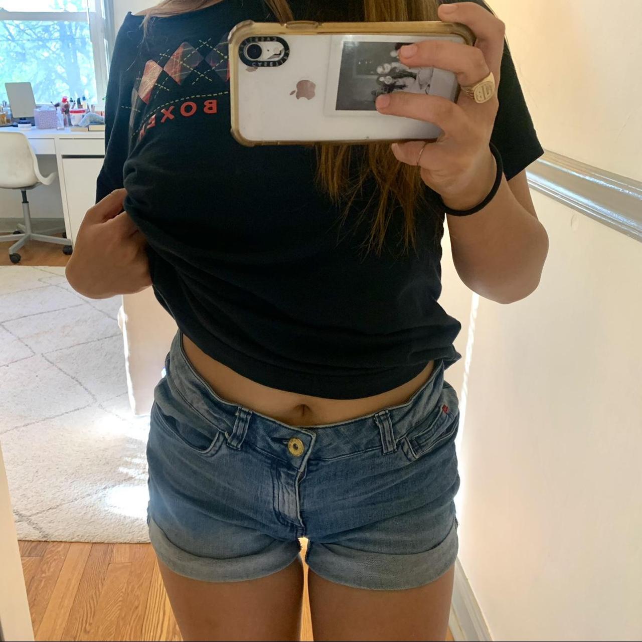 ~medium wash jean shorts ~super comfortable ~worn... - Depop