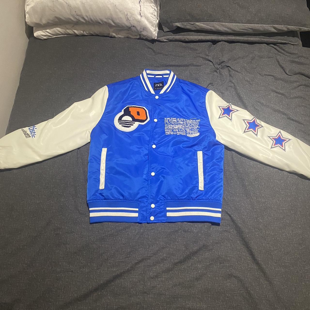Mens Zara varsity jacket Size UK large condition... Depop