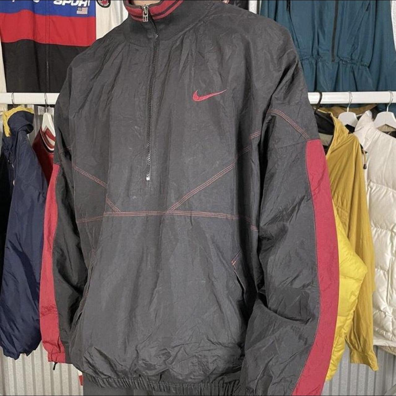 Nike Jacket Swoosh 90s USA , Vintage Anorak Half-Zip