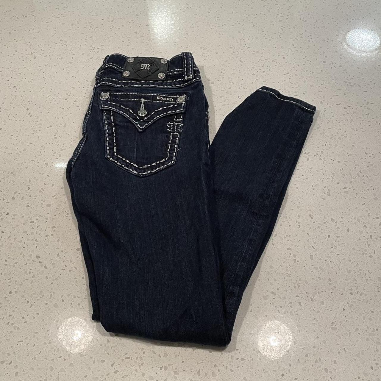 Miss Me Bling Y2k Jeans Size 29 Dark Wash Depop 0643