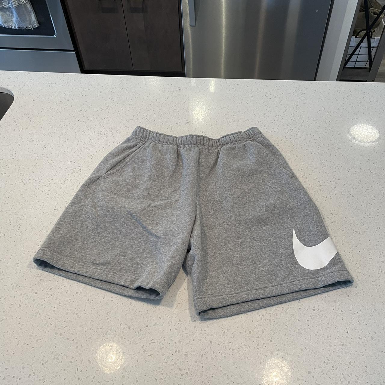 mens grey nike sweat shorts