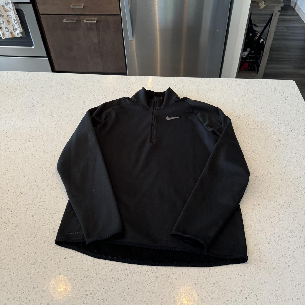 nike dri fit half zip black