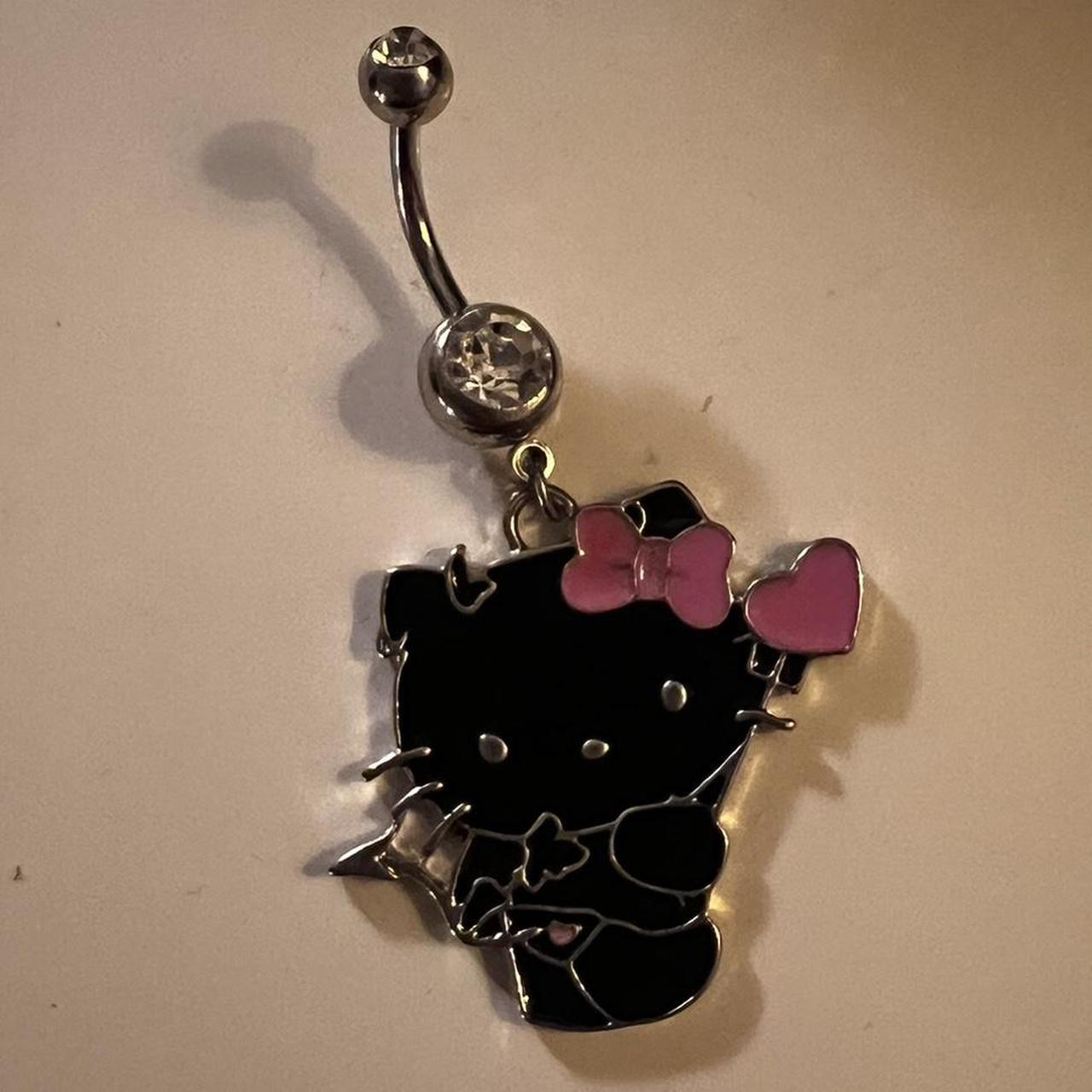 Hello Kitty Sanrio 14G Stainless Steel (316L) Piercing Element Dangle Belly  Button Ring - Pink Crystal - Silver tone, pink - ShopStyle
