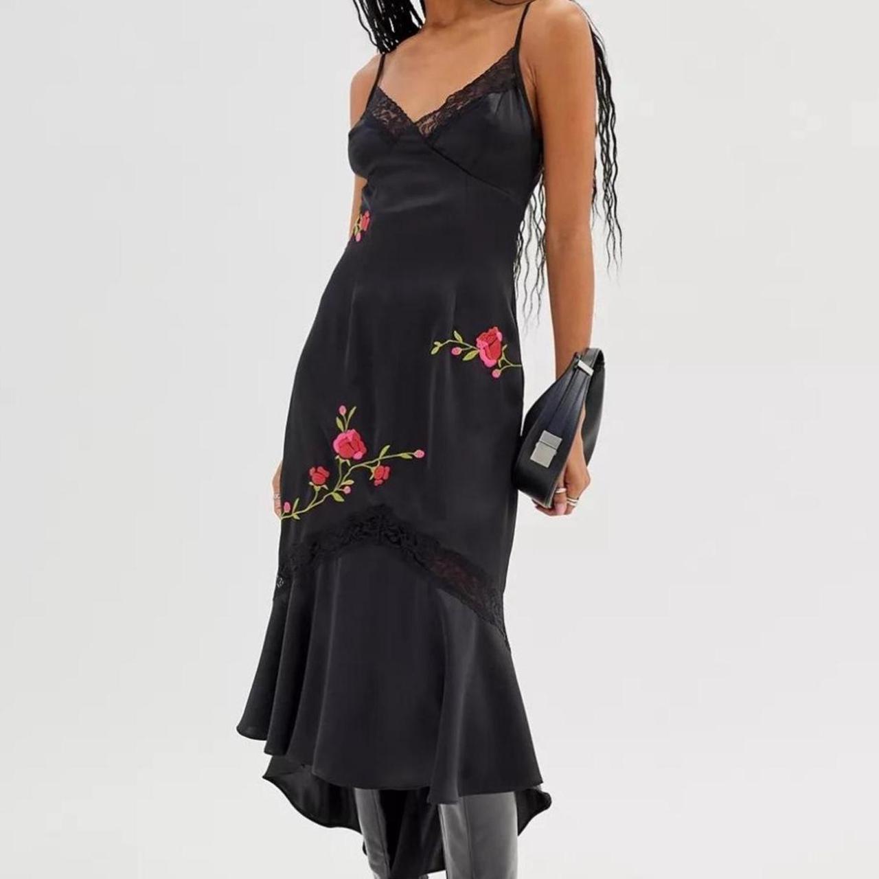 Urban outfitters Avery satin floral midi dress Depop