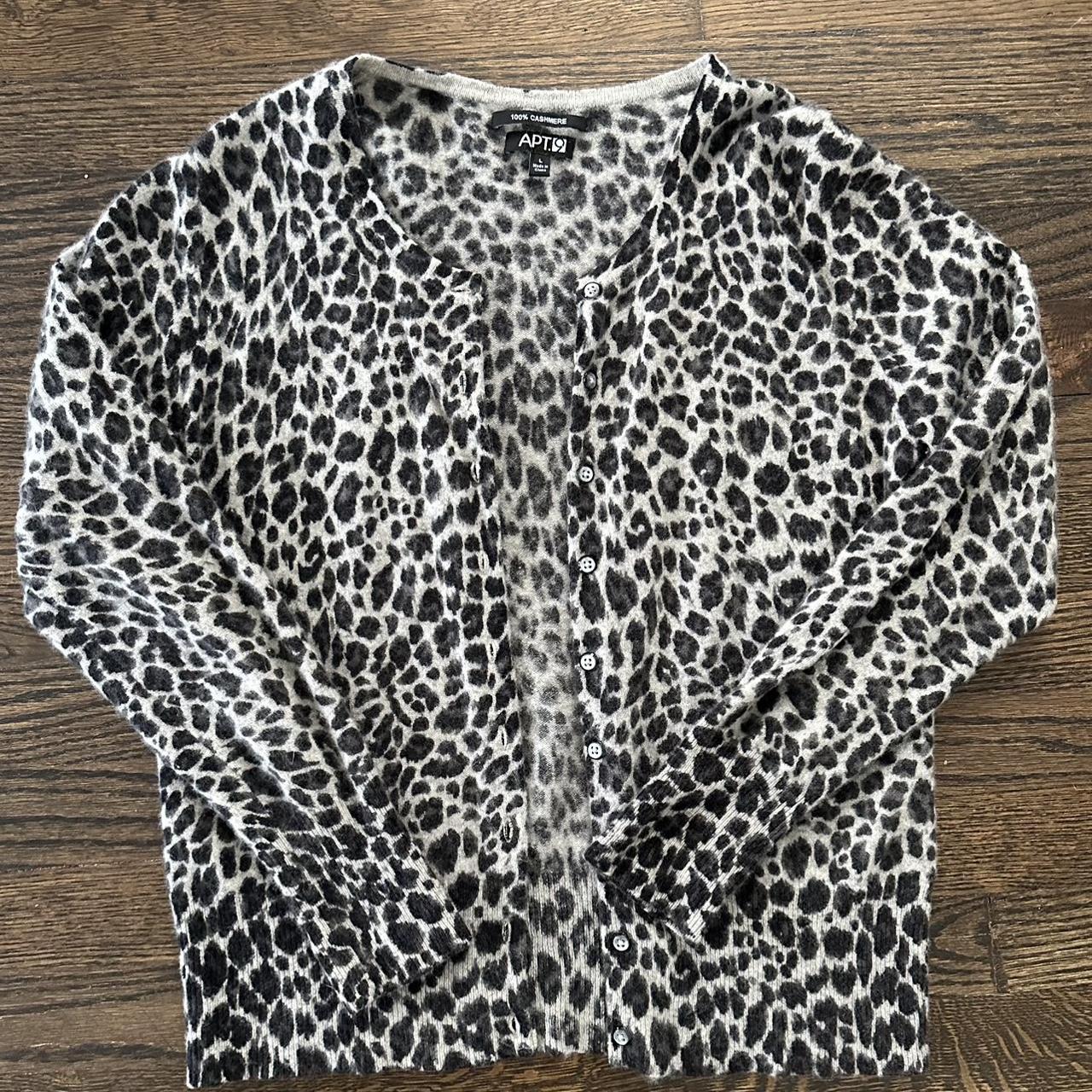 Leopard cashmere clearance cardigan