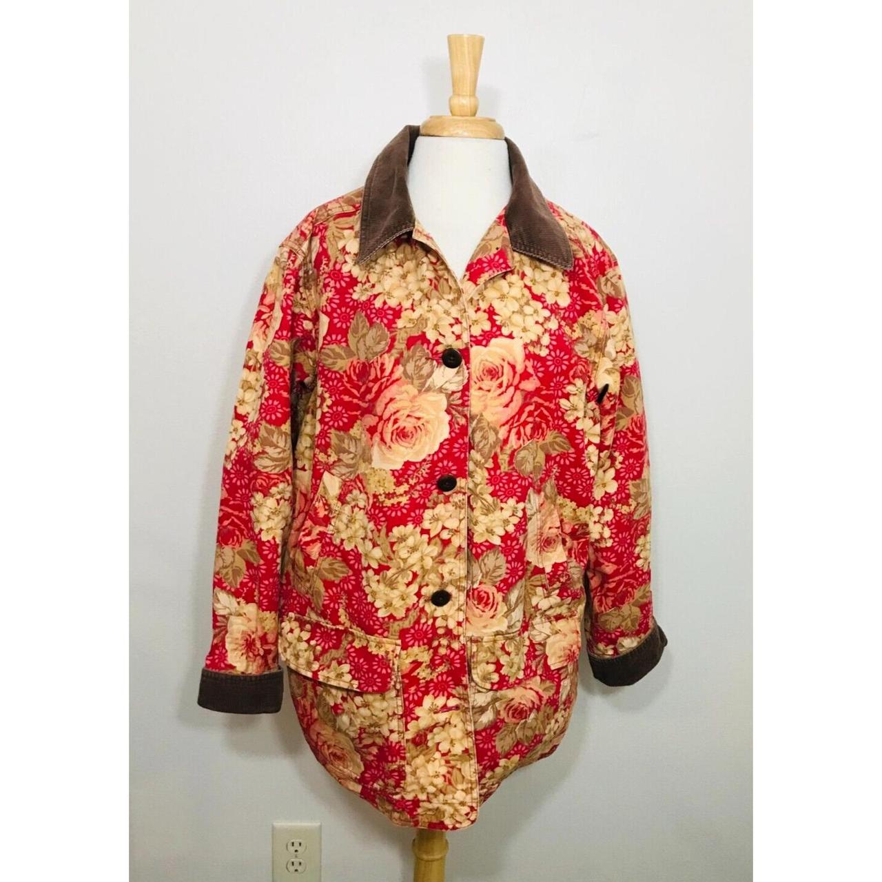 L.L. sale BEAN Vintage 90’s Floral Barn Chore Coat Large