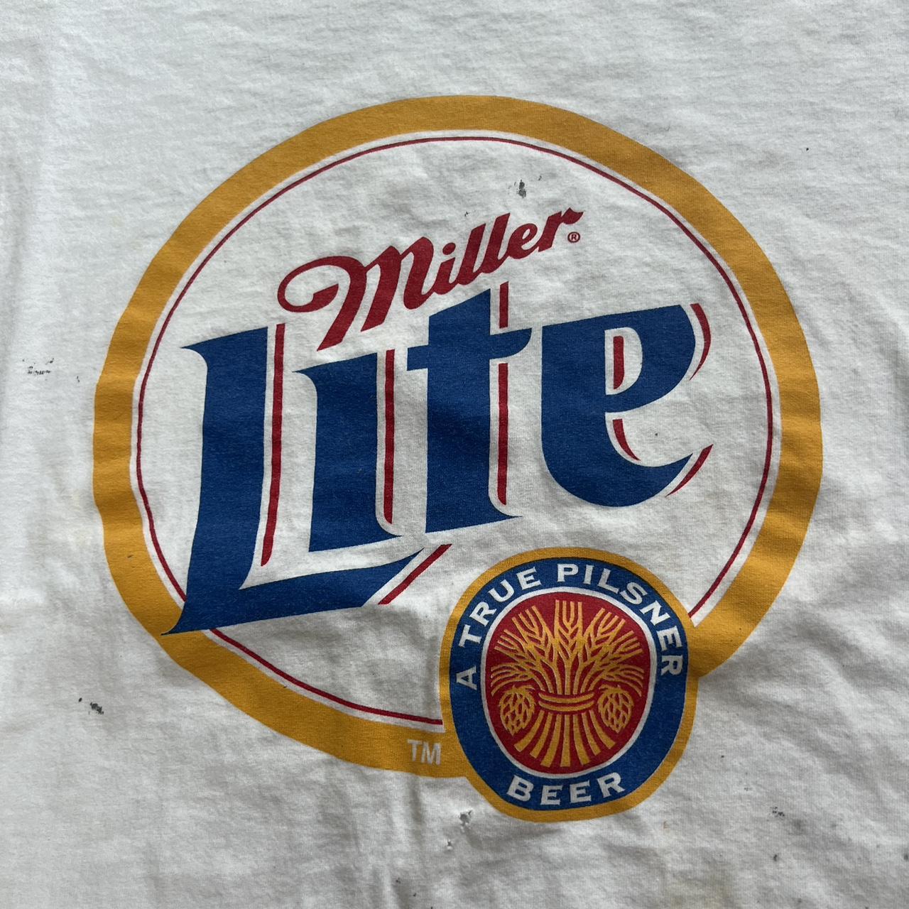 1999 Miller Lite Tee Yellowing on front shown XXL - Depop