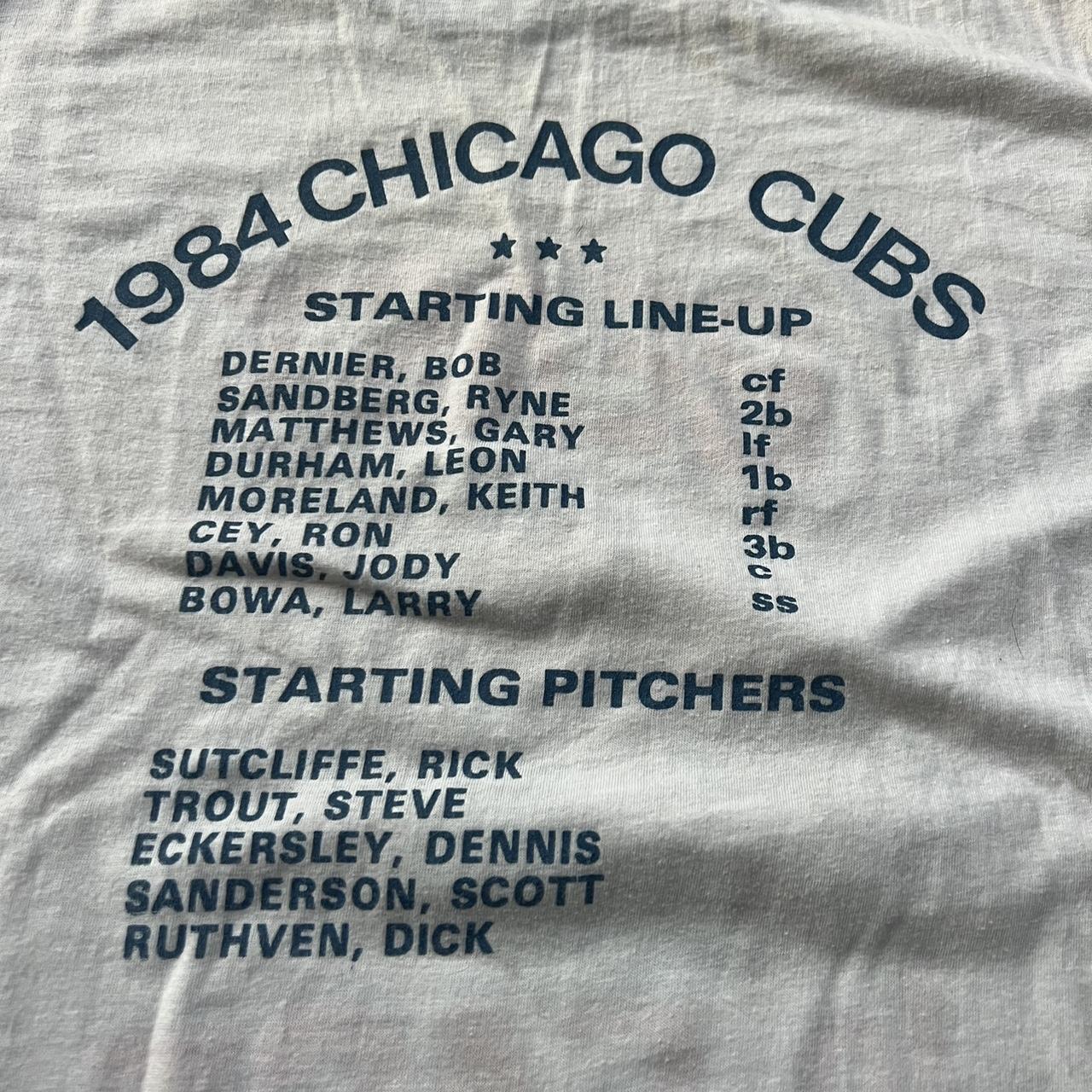 80s 1984 Chicago Cubs Fever Vintage Ringer Tee T-shirt White 