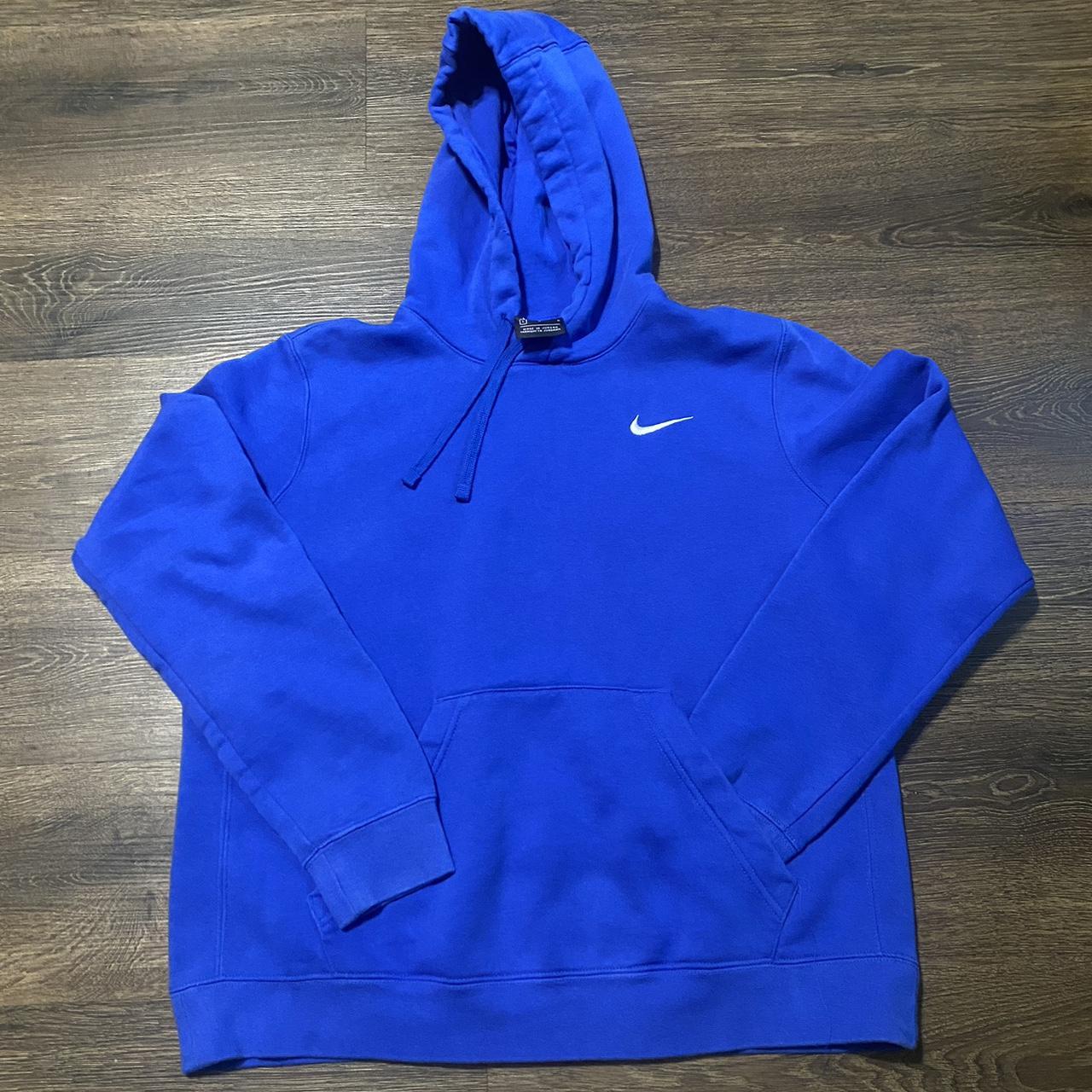 Nike Men's Blue and White Hoodie | Depop