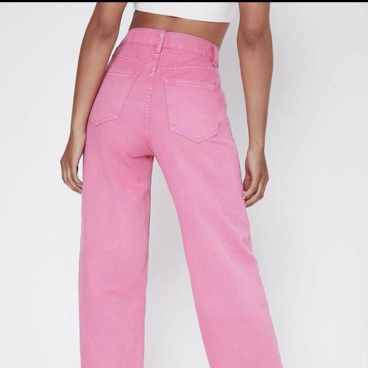 shein pink high waisted jeans super flattering! i... - Depop