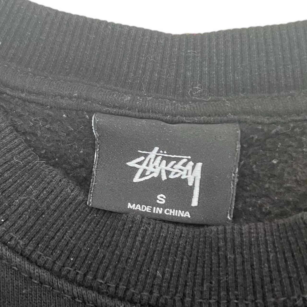 stussy purple side logo black blank crewneck... - Depop