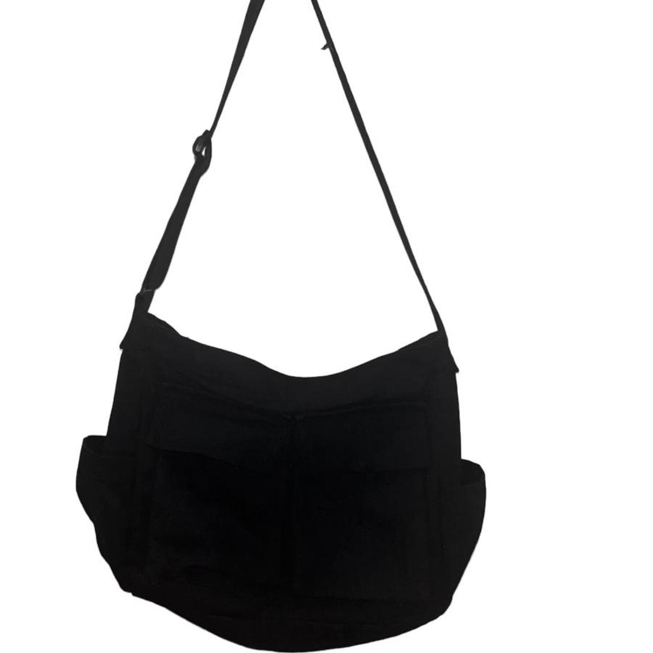 black crossbody cargo messenger bag used a few... Depop