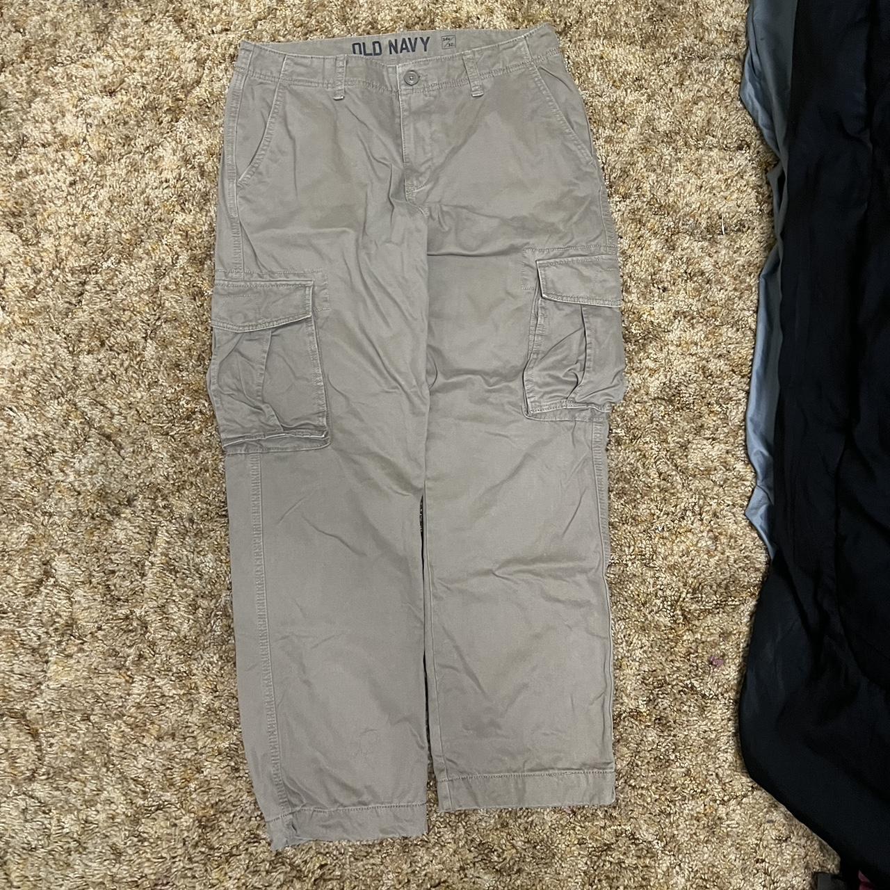 Old Navy Flannel Lined Cargo Pants Mens 36x30 Khaki Workwear * | eBay