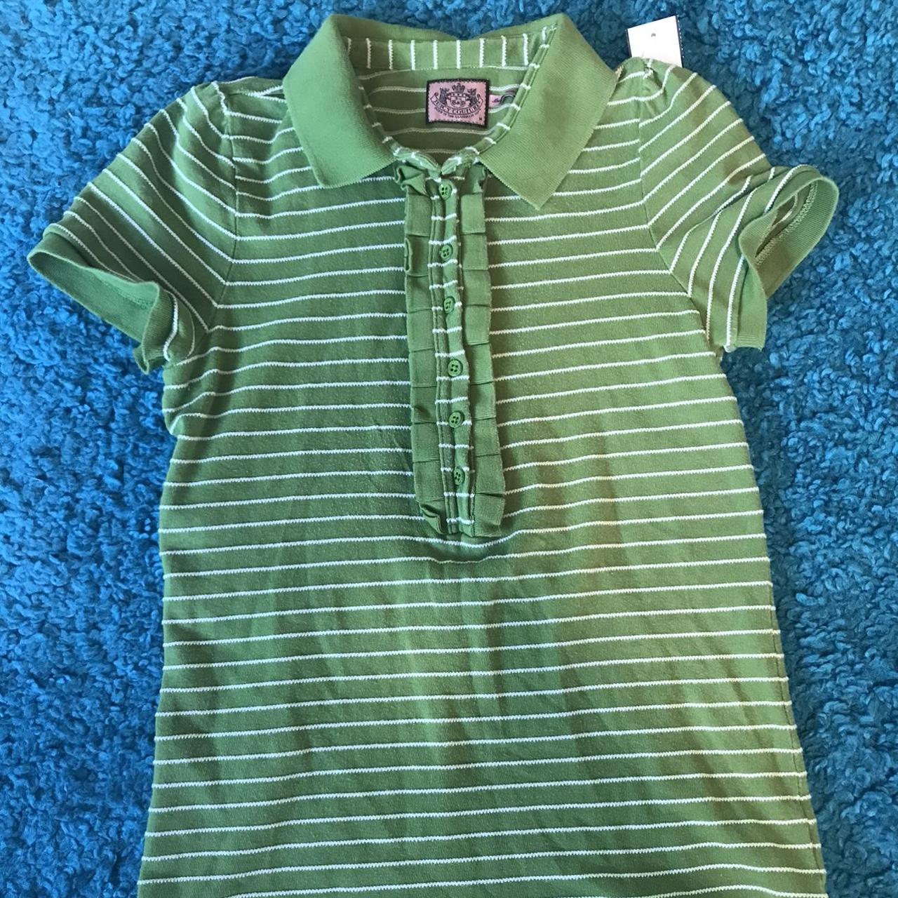 Vintage Juicy Couture y2k polo tee! Size M, stretchy... - Depop