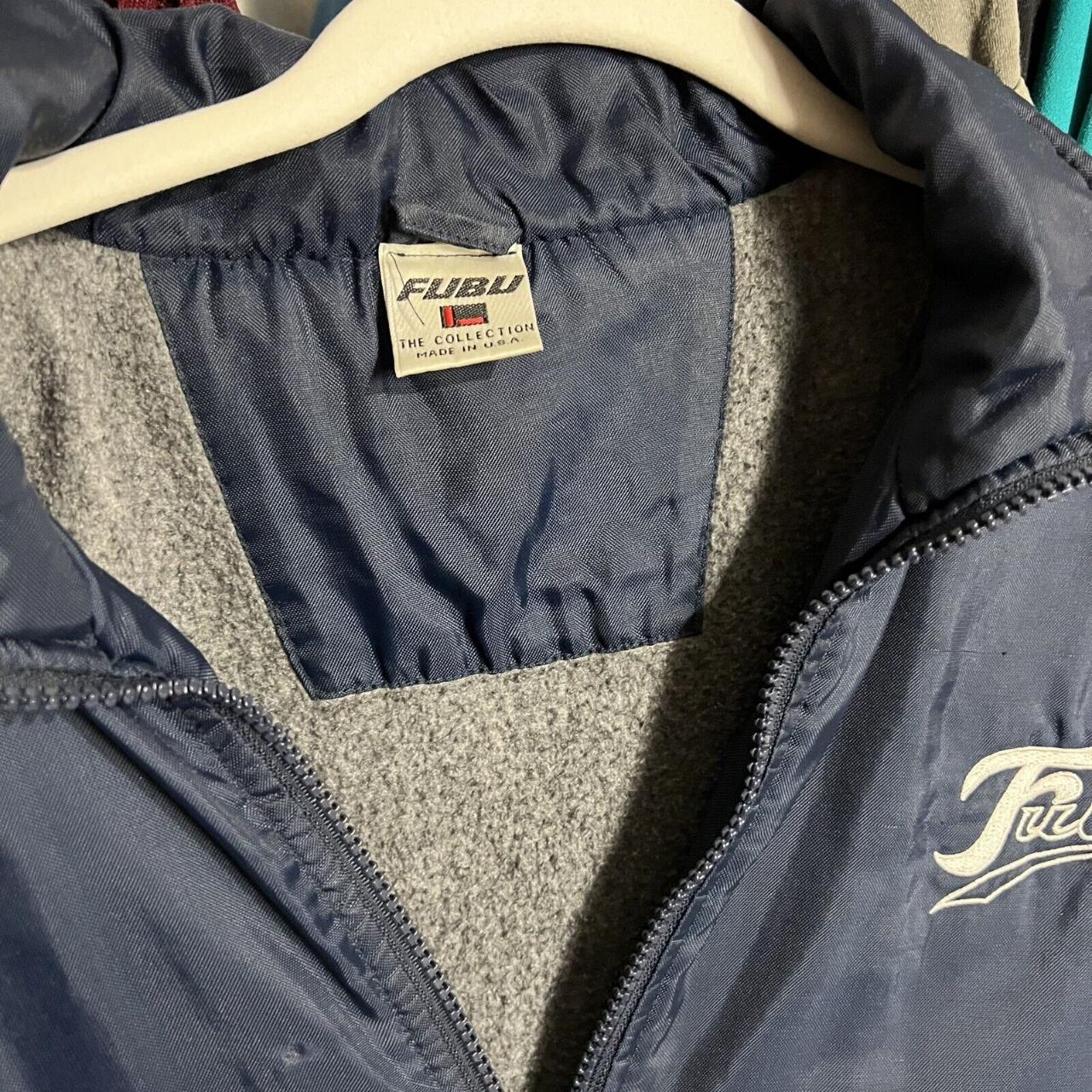 Vintage 90s FUBU Windbreaker Rain Jacket Blue and - Depop