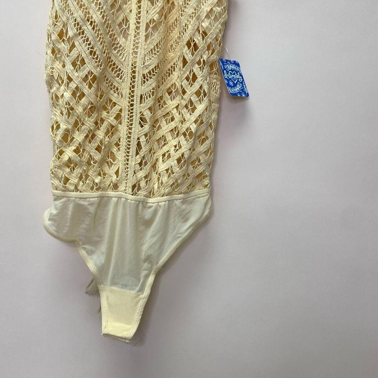 Free People Be My Battenburg Lace Bodysuit in shops Vintage Lemon Size Small