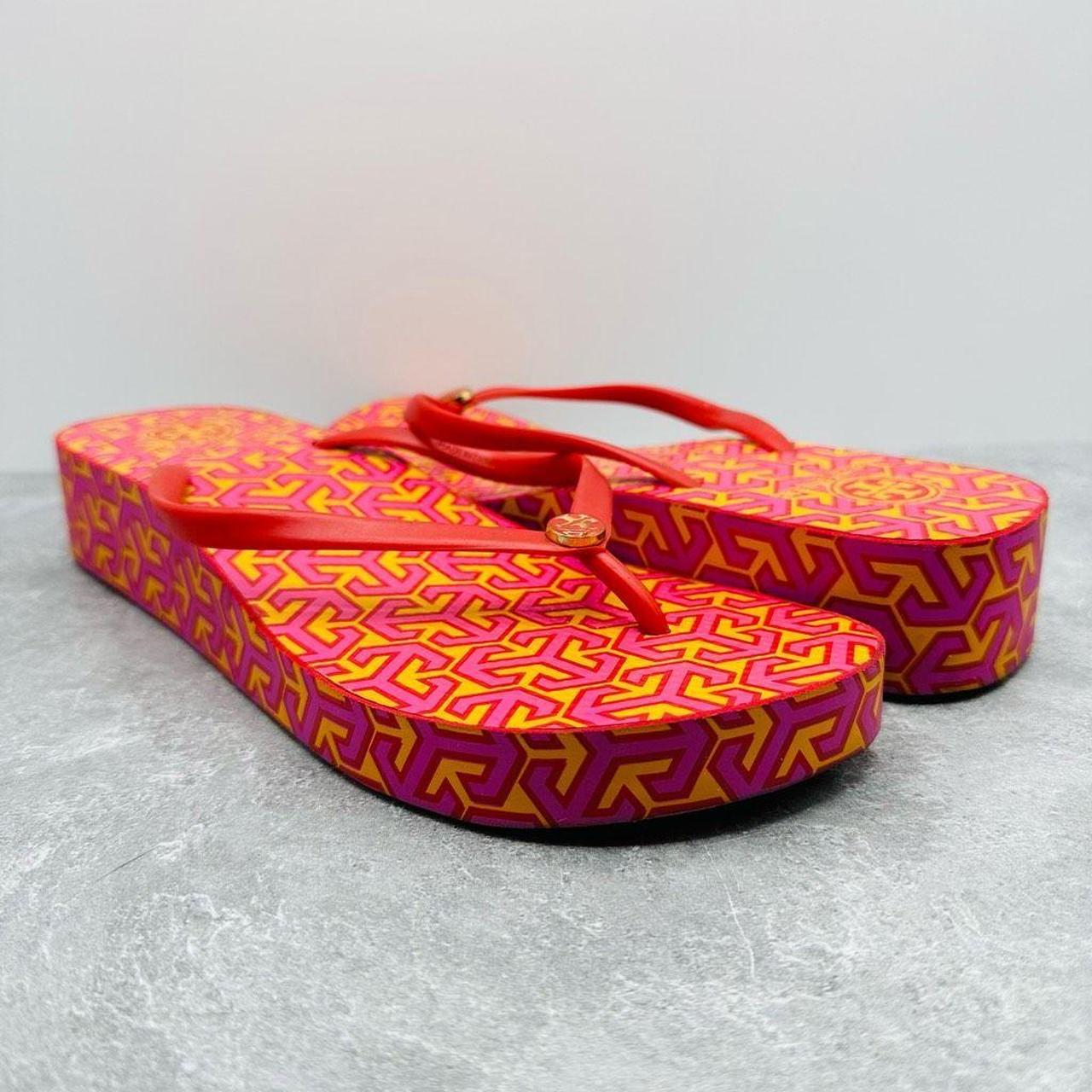 Tory Burch Logo Pink Orange Platform Depop