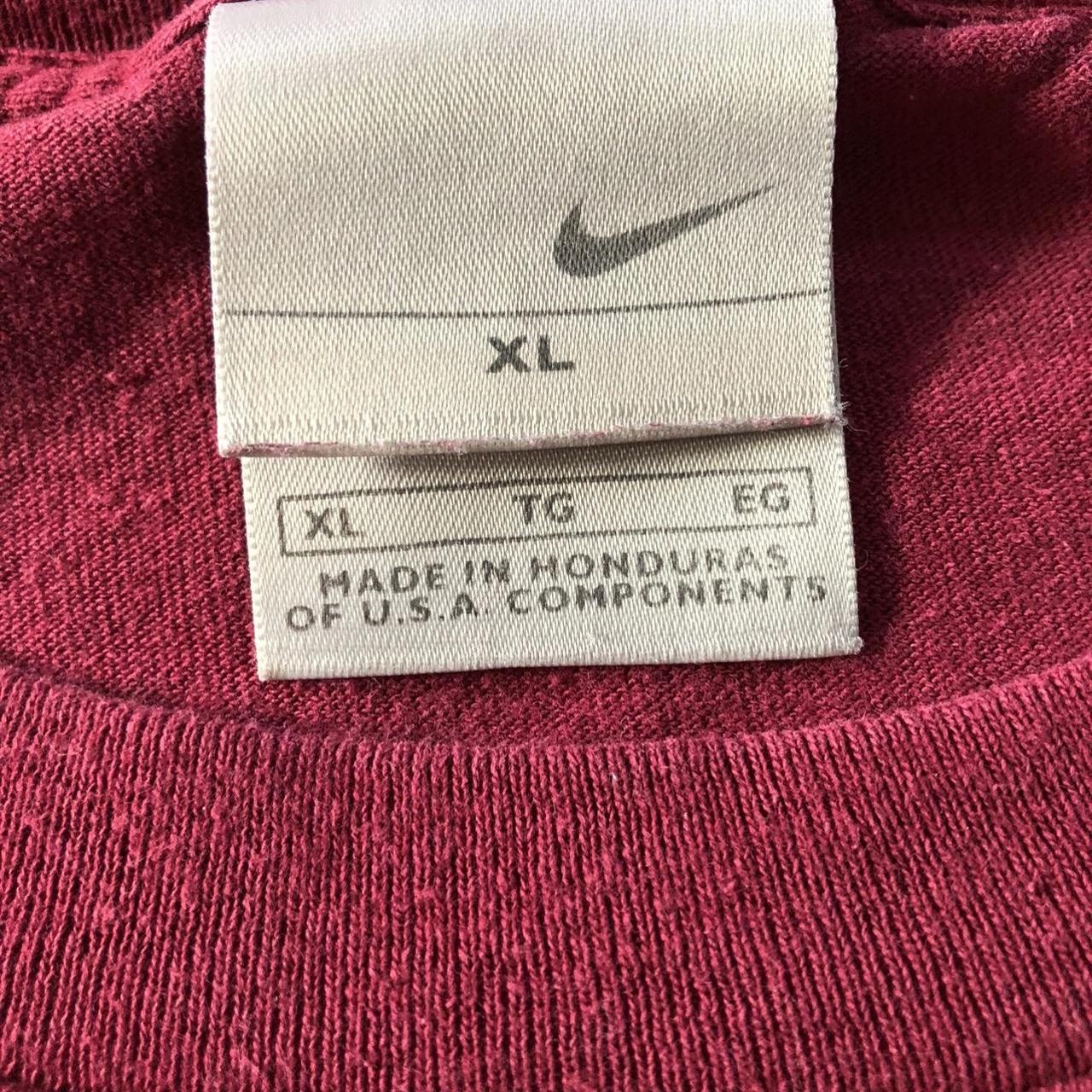 Nike Men's Red and Burgundy T-shirt | Depop