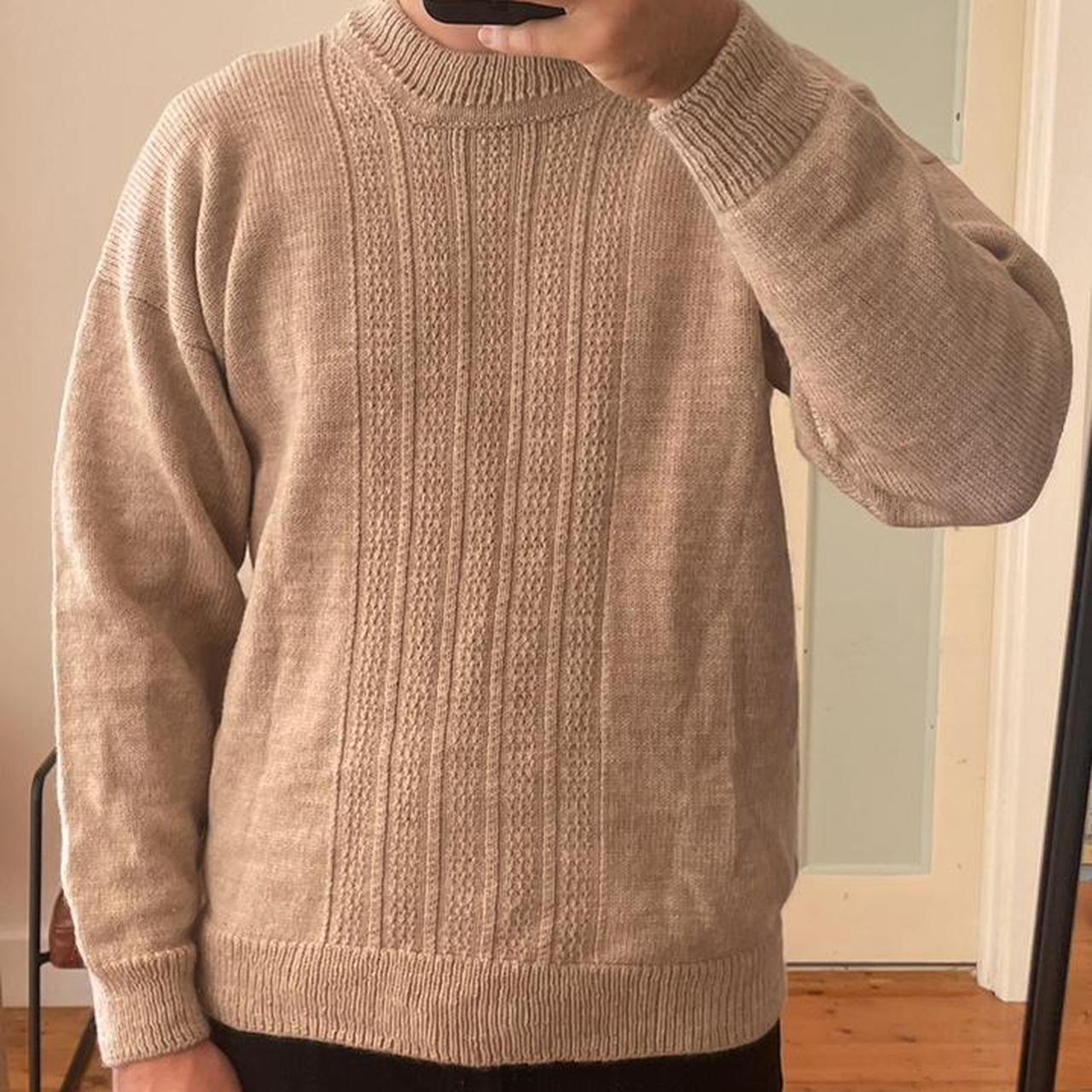 Cream Wool Knit Sweater Repop Super Sick Retro Depop