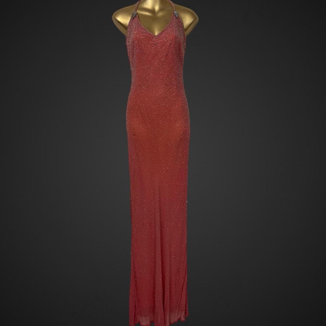 Fully beaded Vintage Y2k prom dress -Size 8 -Side... - Depop