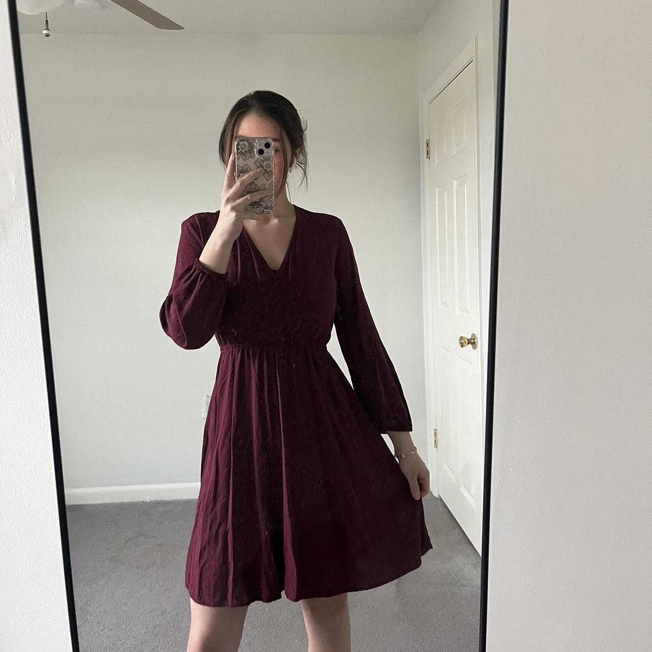 Burgundy dress old store navy