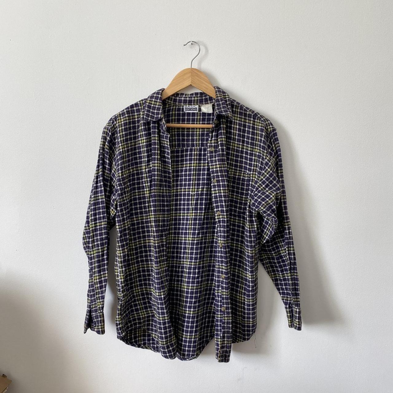 Y2K Autumnal Purple Plaid Buttoned Down Shirt, Basic... - Depop