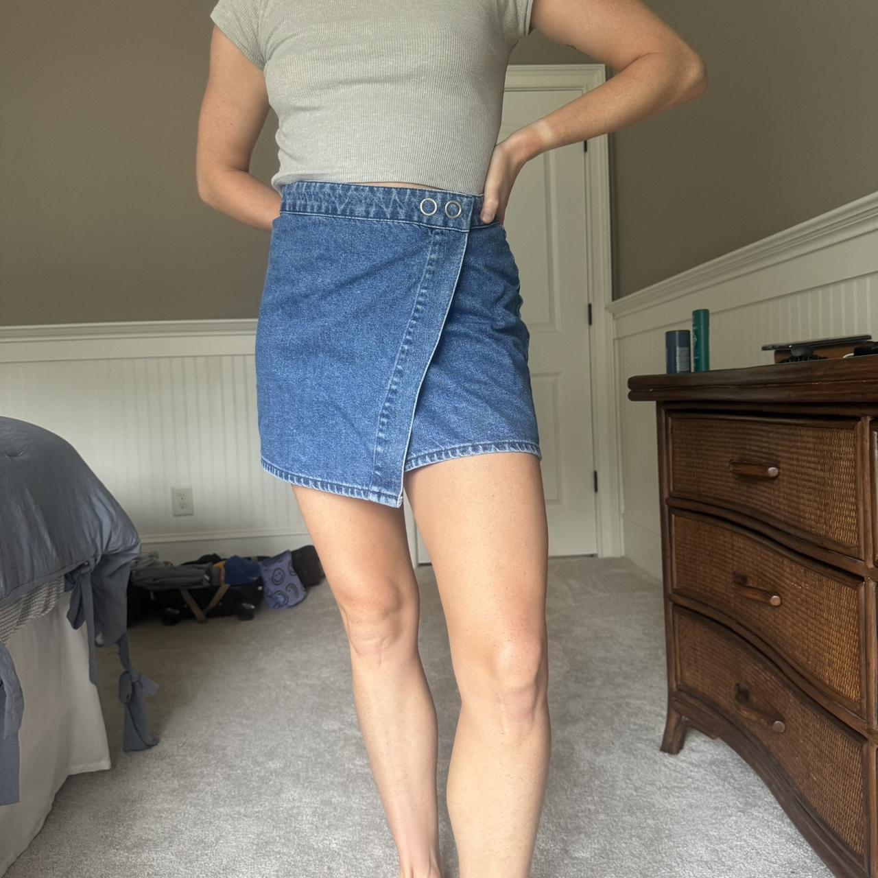 Asos denim wrap skirt hotsell