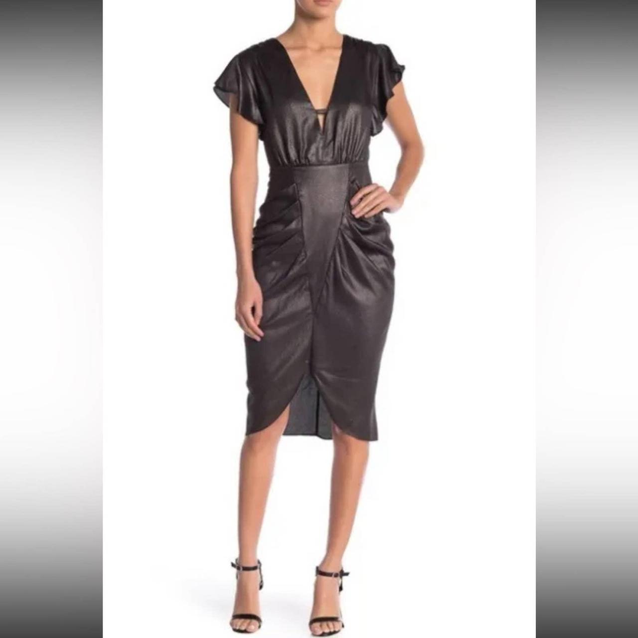 Bcbg metallic sheath clearance dress