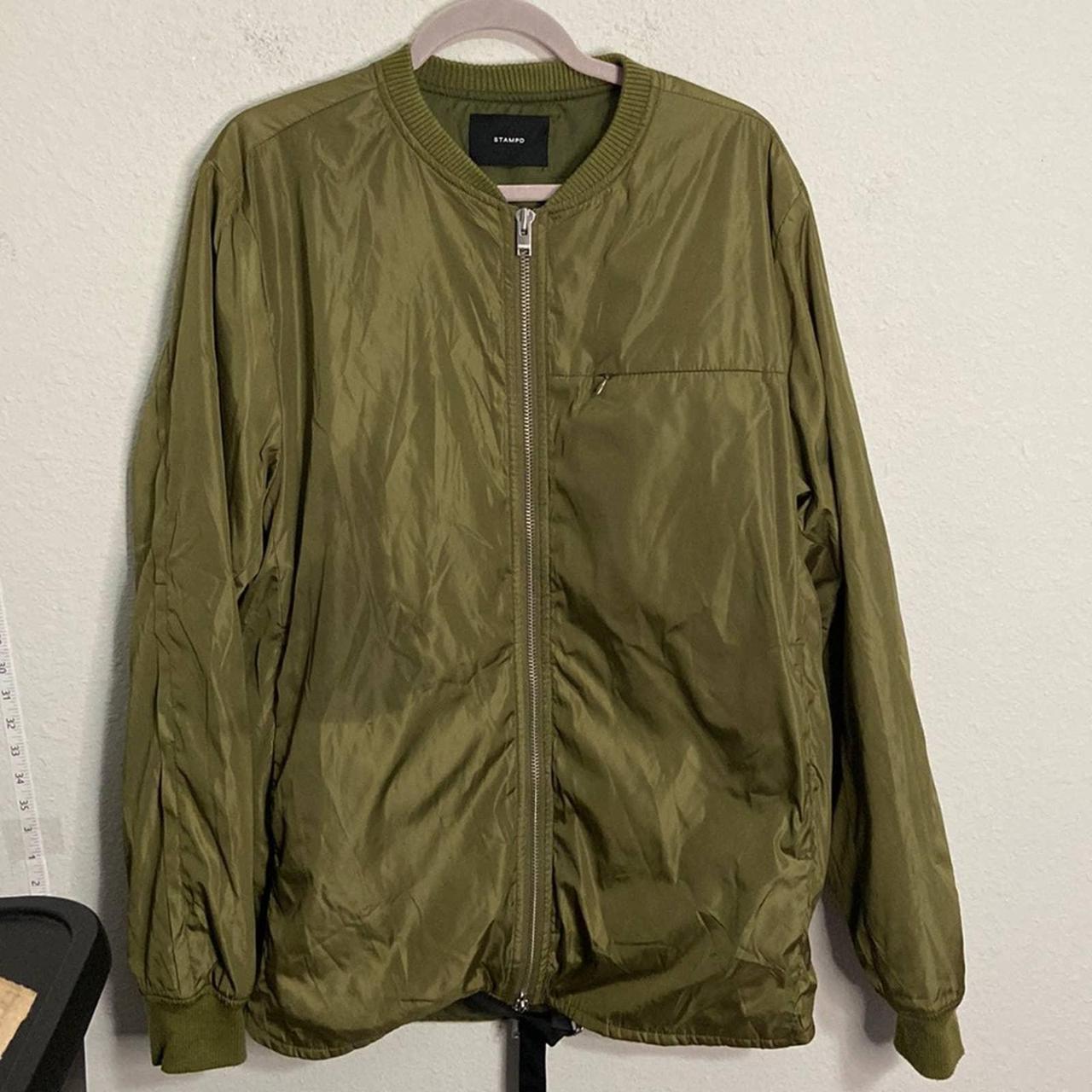 STAMPD Olive Bomber Jacket Full-Zip Mens Size XL - Depop