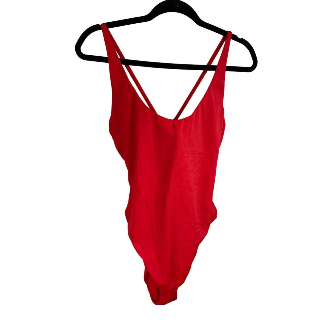 Andie Womens Red OnePiece Bodysuit Sleeveless Size L Depop