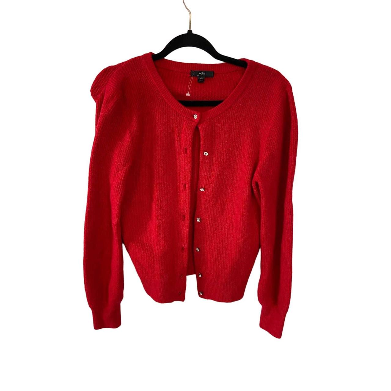 J crew red cardigan hotsell