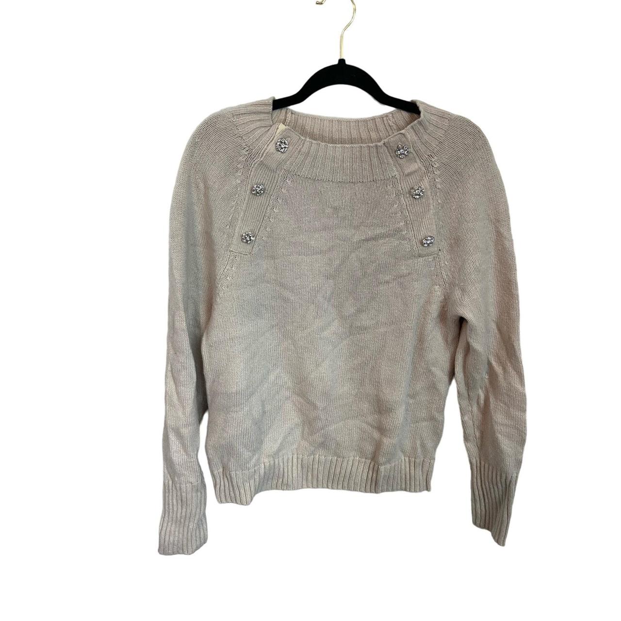 J crew crewneck sweater with jeweled buttons best sale