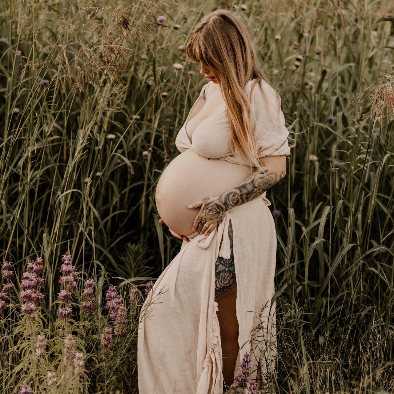 Linen Maternity Dress, Maternity Photoshoot, Natural Linen Dress