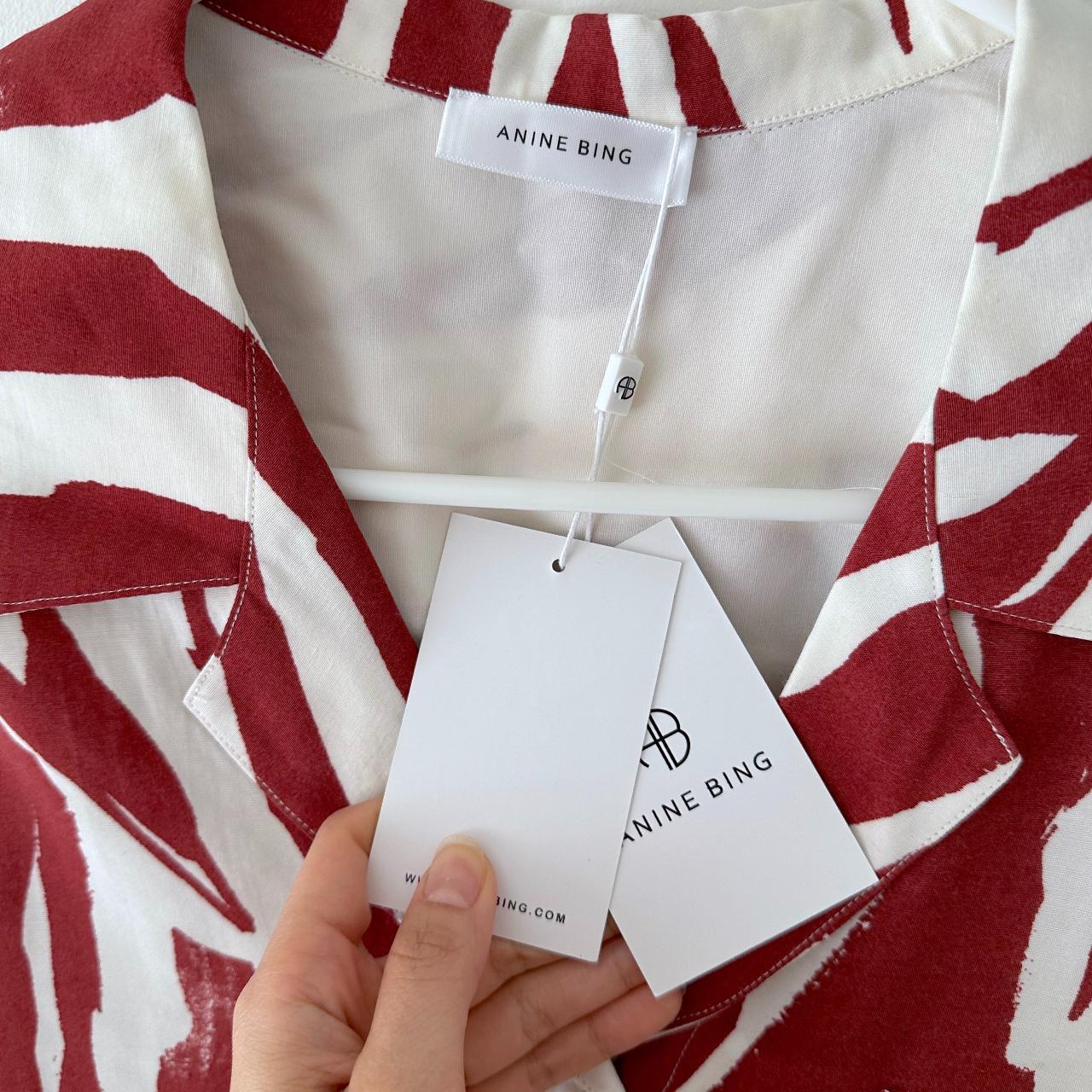 Anine Bing Benji Shirt In Red Zebra Size M Brand Depop