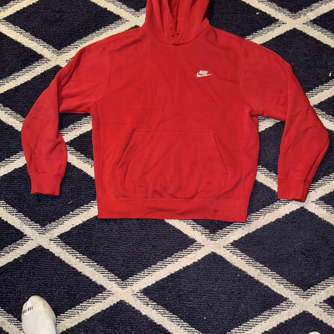 mens red and white nike hoodie