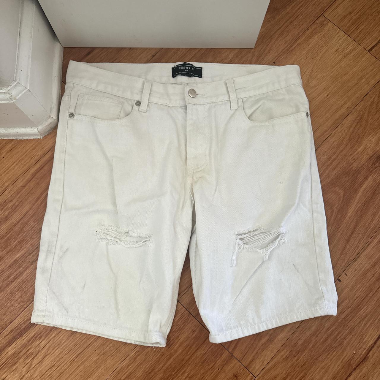 Men's White Forever 21 Ripped Skinny Depop