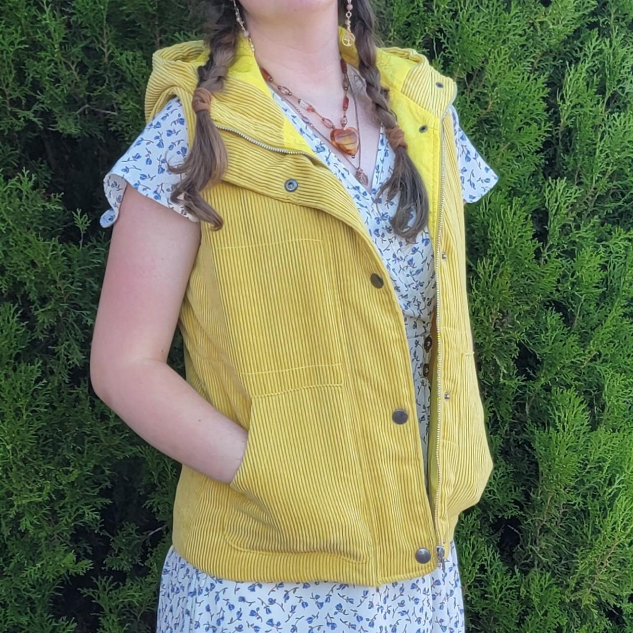 dollskill yellow hooded vest super cute mustard... Depop