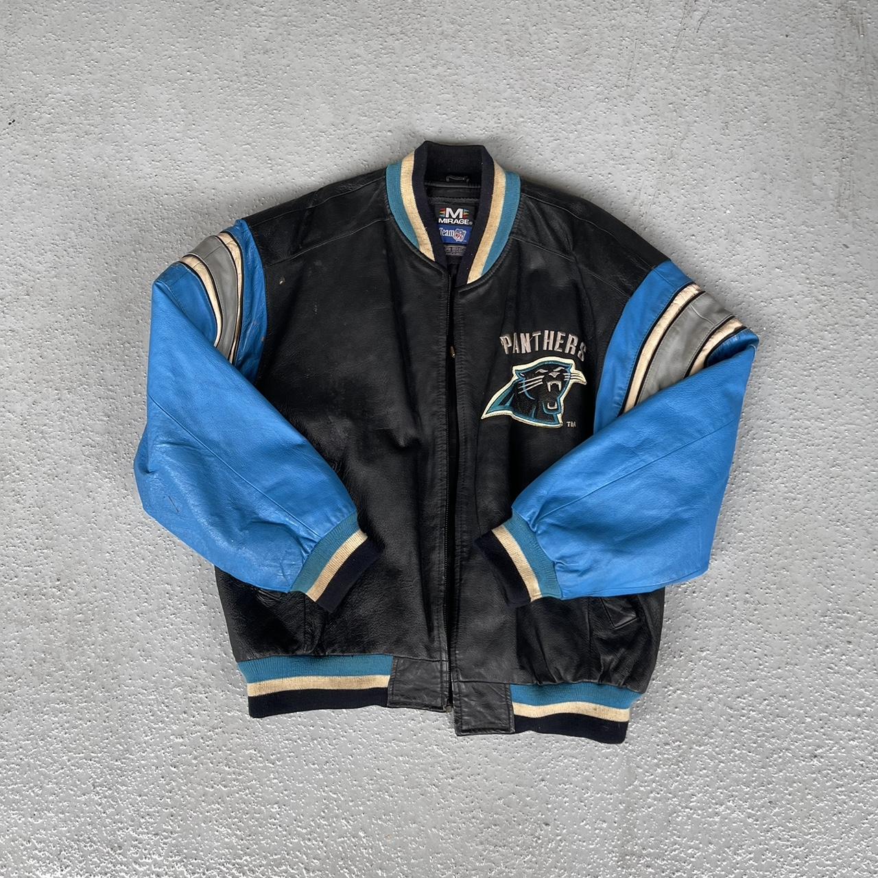 Carolina Panthers Fleece Leather Jacket