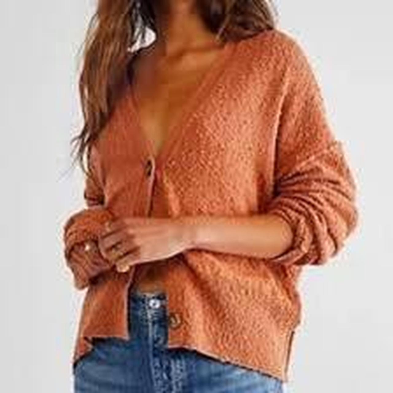 Free people 2024 orange cardigan